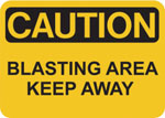 Blasting area sign